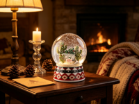 Globe de neige de Noël LED personnalisé, fait main en résine, cactus, désert, cowboy du sud-ouest, peint à la main, personnalisable, 10 cm, décoration de fêtes