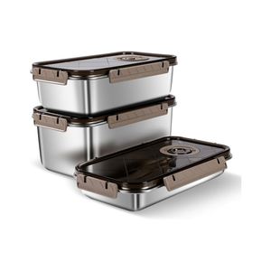 Contenants de stockage alimentaire pliables en acier inoxydable de style coréen de haute qualité avec boîte à joint hermétique pour la conservation en cuisine - Product Image 1