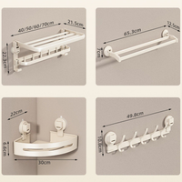 Handtuchring-Haken, Badezimmerzubehör, schnelle Installation, inklusive Handtuchhalter, Toilettenpapier- und Bürstenhalter, Aufbewahrungskörbe