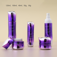 Stock d'usine ensemble de cosmétiques rond droit bouteille produit de soin de la peau bouteille en verre eau émulsion Essence pompe de presse.