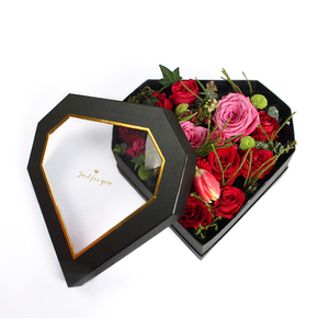 Romantic Heart Shaped <strong>Floral</strong> <strong>Box</strong> with PVC Display Window - Product Image 1