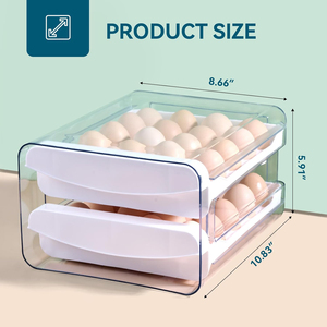 Practical Family <b>Egg</b> <b>Storage</b> Box Wholesale Household Double <b>Egg</b> <b>Storage</b> Rack in Kitchen - Product Image 2