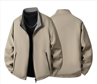 Veste décontractée coupe-vent à col montant et fermeture éclair pour homme, couleur unie, manches longues, ajustée, haute qualité, collection automne 2026