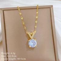 Kalung Liontin Bunga Mutiara Zirkon Emas 18K Baja Tahan Karat 316L Rantai Link Perhiasan Hati Wanita Hadiah Pesta Pernikahan Mewah