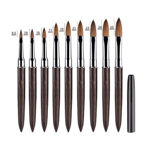 Pinceles de Uñas Acrílicos Kolinsky de Sable 100% Puro, Tamaños Premium 6, 8, 10, 12, 14, 16, 18, con Tapa, Venta al por Mayor para Salones de Manicura - Product Image 5