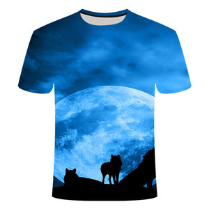 Consegna rapida stampa 3d animale <span class=keywords><strong>lupo</strong></span> grafica Unisex sublimazione digitale per T-shirt bianche magliette bianche - Product Image 5