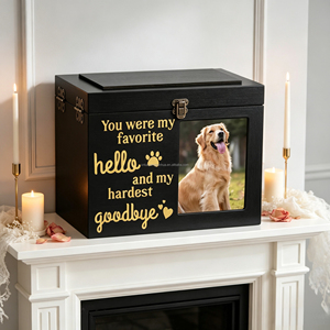 Caixa de Recordações para Cães e Gatos, Urnas de Cremação para Animais de Estimação em Madeira com Porta-Retrato - Product Image 5