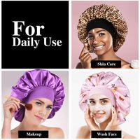 Bonnets élastiques en satin pour femmes, avec logo personnalisé, pour dormir, bonnet pour cheveux soyeux pour femmes noires, cheveux bouclés tressés