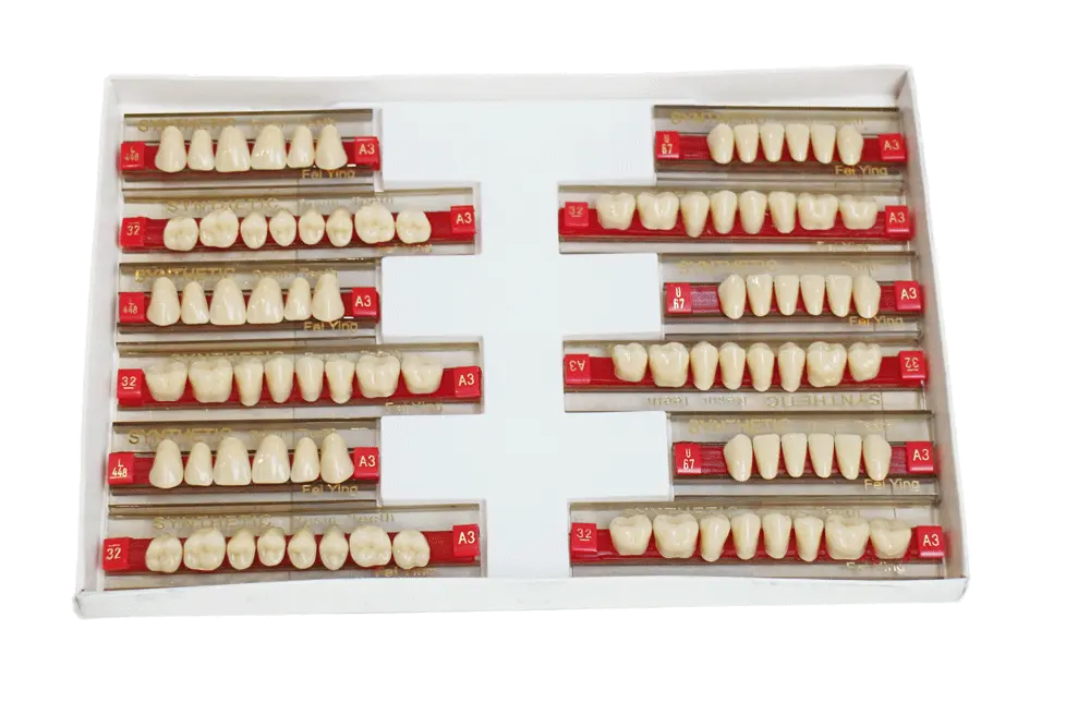 Denture completa dentes falsos de resina acrílica numérica, denture de alta qualidade 2/ 3 camadas