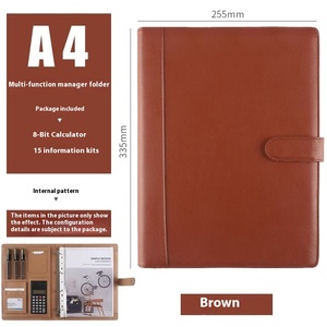 Cao cấp PU da A4 kinh doanh thư mục đa chức năng máy tính bán hàng duy nhất hợp đồng đàm phán giấy kim loại hộp tập tin trường - Product Image 3