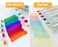 Secolorart Art marqueur stylo couleurs vives 24 36 48 60 80 108 168 à base d'alcool double pointe double tête Art marqueur stylo ensemble