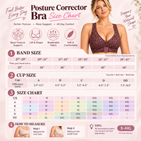 Soutien-gorge correcteur de posture sans couture, sans armatures, à fermeture avant, à bretelles larges, couvrance totale, avec soutien liftant et lissage du dos, bralette quotidienne