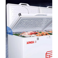 Congélateur commercial à grande capacité à ouverture supérieure pour aliments congelés, glaces, congélateur à double porte à compartiments profonds
