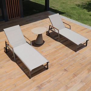 Chaise longue de <span class=keywords><strong>piscine</strong></span> et de jardin en aluminium, imperméable et résistante au soleil, pour extérieur, hôtel et terrasse, mobile - Product Image 1