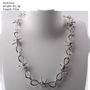 Collar de Cadena con Púas de Acero Inoxidable, Diseño Geométrico, Joyería Unisex, Estilo Hong Kong, Color Negro Oscuro - Product Image 2