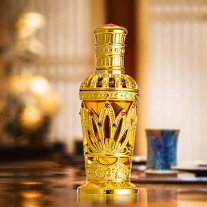 Elegante Botella de Perfume con Detalles Dorados, Aroma Floral Cálido Rojo y Azul, Set de Regalo, Tamaño Regular - Product Image 4