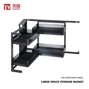 TIANYI Wholesale Hardware Accessories Kitchen <b>Corner</b> <b>Basket</b> Storage Box Kitchen Utensil Storage <b>Basket</b> Monster Pull-out <b>Basket</b> - Product Image 2