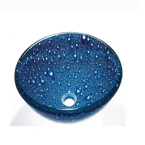 Hangzhou tempered glass wash basin durable vessel sink