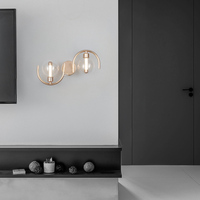 Lampe murale LED d'intérieur de luxe en fer et verre, blanc chaud 3000K, garantie 2 ans, commande par interrupteur, abat-jour contemporain minimaliste