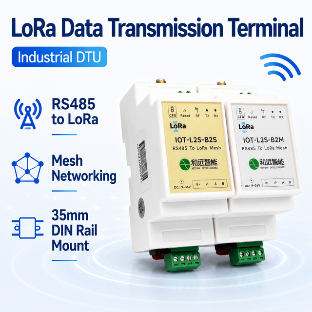 Heyuan IOT-L2S-B1 Professional Wireless RS485 to Lora Converter Professional Transceiver for Wireless & RF Modules