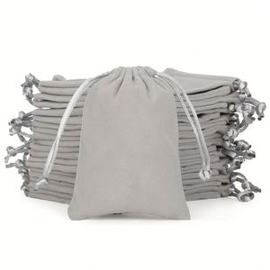 July Fourth Gift <b>Bag</b> Factory Wrapping Small Jewelry Stones Velvet Cloth Drawstring Wine Red Coin Purse 3x4 Inches Pouch - Product Image 4