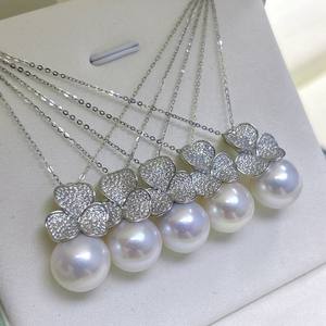 จี้ไข่มุกน้ำจืดขนาดใหญ่ 15-16 มม. คุณภาพพรีเมียม ดีไซน์หรูหรา เงินแท้ S925 พร้อมไข่มุก Edison สำหรับผู้หญิง ทำจี้เพชร DIY ขายส่ง - Product Image 3