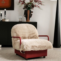 Fauteuil de loisirs nordique, fauteuil en fausse fourrure, canapé doux et confortable, adapté au salon, à l'appartement, à l'hôtel, à la villa