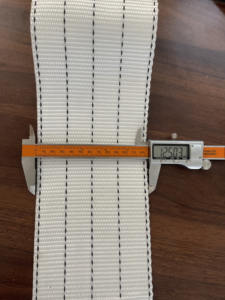 Sangle de levage industrielle en polyester de 12,5 cm, blanche, facteur de sécurité 5:1, haute résistance, haute ténacité - Product Image 2