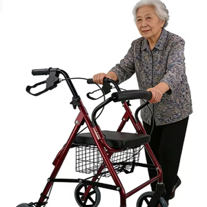 Aluminum Alloy American Style Shopping Four-Wheel <strong>Trolley</strong> Auxiliary Elderly Walking <strong>Mobility</strong> Walker - Product Image 1