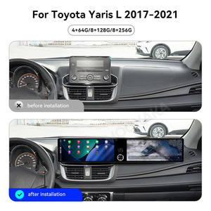 MOOKAKA Dual 12,3 pulgadas Android 15 para Toyota <span class=keywords><strong>Yaris</strong></span> L 2017-2021 coche estéreo Multimedia GPS Navi inalámbrico <span class=keywords><strong>CarPlay</strong></span> unidad principal Radio - Product Image 2