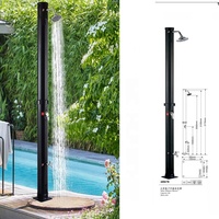 Douche extérieure en acier inoxydable. Colonne de douche solaire extérieure pour jardin, piscine, plage