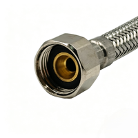 Tuyau d'alimentation en eau tressé F3/8 femelle M10 mâle SS202 11 mm EPDM flexible avec raccord de robinet et écrou en laiton nickelé