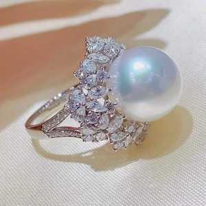 S925 <b>Silver</b> Ring Stand Simple Edition DIY Pearl Accessories 5-6mm <b>Beads</b> 1829-Fashionable Jewelry Stand with Ring - Product Image 4