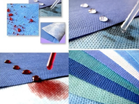 Tissu non tissé médical et chirurgical en polypropylène SMS/SSMMS bleu, imperméable, respirant, anti-UV, antistatique, fusible et léger