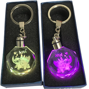 Charming YearsCrystal Mini 7 - Caja <span class=keywords><strong>de</strong></span> Regalo Octogonal Duradera con Diseño <span class=keywords><strong>de</strong></span> Cristal Transparente <span class=keywords><strong>de</strong></span> 7 Colores con Iniciales <span class=keywords><strong>de</strong></span> los Diseñadores, con LED y Figura <span class=keywords><strong>de</strong></span> <span class=keywords><strong>Lilo</strong></span> y Stitch - Product Image 3