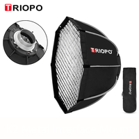 Btriopo — boîte à lumière Portable K90 K2 90, monture Bowens 90cm, parapluie d'octogone, à grille en nid d'abeille, pour stroboscope de Studio