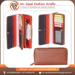 Cartera de Mano de Cuero Genuino para Mujer con Cierre de Cremallera, Forro de Algodón Impermeable, Diseño de Monedero Largo para Uso Diario y Viajes - Product Image 5