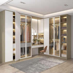 Armario/<span class=keywords><strong>Vestidor</strong></span> Moderno de Lujo Integrado <span class=keywords><strong>con</strong></span> Gabinete de Almacenamiento y Tocador para Dormitorio y <span class=keywords><strong>Baño</strong></span>, Vidrio Ecológico de Gran Capacidad - Product Image 2
