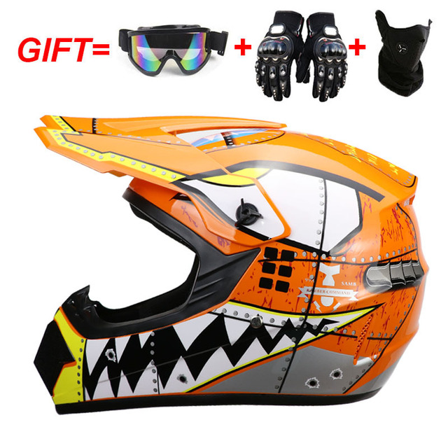 China Produce New Predator Design ABS Motorcycle Off-road Full Face Helmet with Box Packaging
