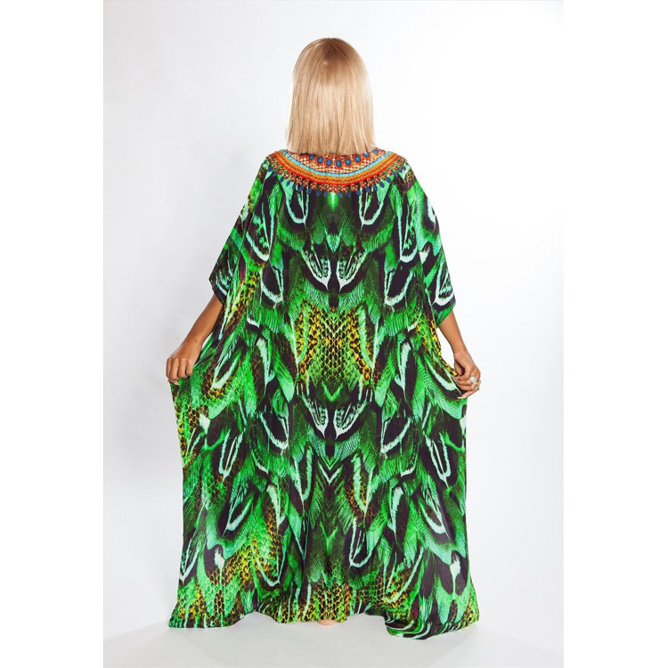Green Snake Print Dress Casual Vacation Dress Beach Cover up| Alibaba.com