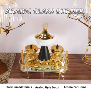 Juego de Incensario Metálico Estilo Árabe con Espejo, Aromático con Aroma a Madera de Sándalo de Alta Calidad, Accesorios para Bakhoor para el Hogar, para Todas las Estaciones - Product Image 2