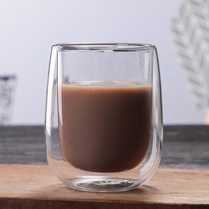 Wholesale Custom High Borosilicate Double Wall Clear <b>Reusable</b> Gift Glass Mug 80/120/200/240/400ml Coffee <b>Cups</b> Push Button Cap - Product Image 4