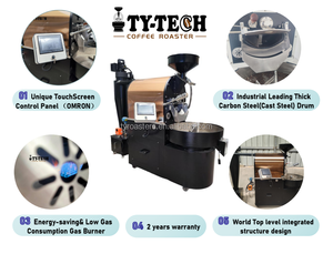 TY-<strong>TECH</strong> 8kg 10kg 10kg 12kg Commercial Coffee Roaster Machine Cast Steel Energy Efficient Full Automatic Manual Control Roaster - Product Image 6