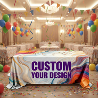 Nappe publicitaire personnalisée en polyester Oxford imprimée numériquement avec des images vives pour banquets