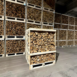 Oak Dry Firewood Stacked Bundle in Wooden <b>Crate</b> with Metal Straps 15kg Custom Size From Ankara for Outdoor <b>Storage</b> - Product Image 1