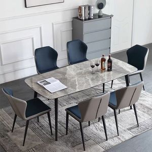 <span class=keywords><strong>Tavolo</strong></span> da Pranzo Moderno e Unico di Forma Rettangolare <span class=keywords><strong>Nero</strong></span> <span class=keywords><strong>con</strong></span> 6 <span class=keywords><strong>Sedie</strong></span>, Set da Pranzo Rettangolare in Offerta - Product Image 6