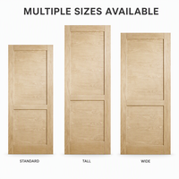 Porte intérieure en chêne clair, style Shaker à 2 panneaux, panneaux encastrés, grain de bois naturel, porte moderne sur mesure pour maison et appartement