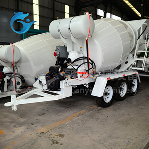 Ba trục sáu bánh xe hai khối bê tông xăng trộn Trailer xe tăng trộn bê tông nhỏ - Product Image 1