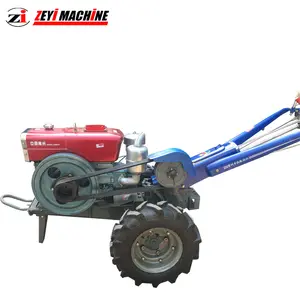 10-12 pk walking tractor/diesel micro cultivator met een Ploegen machine