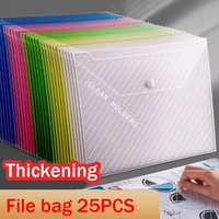 Ventas directas de fábrica Botón multicolor Bolsa de archivo de plástico Claro Transparente Impermeable 18C Carpeta de archivos Tamaño A4